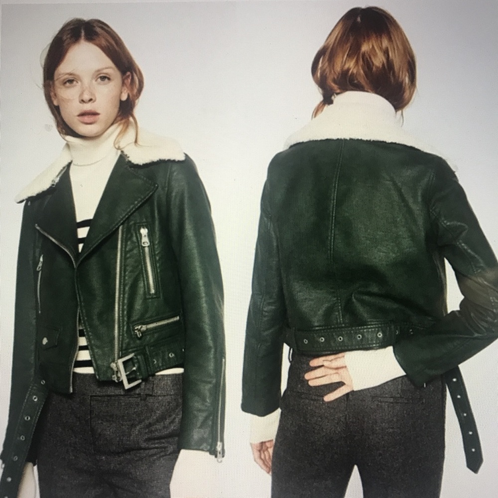 Green biker jacket